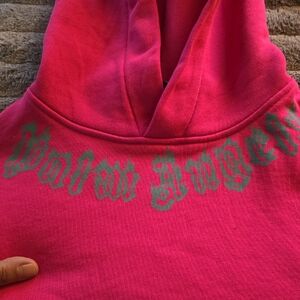 Palm Angels Pink Hoodie with Gray Logo